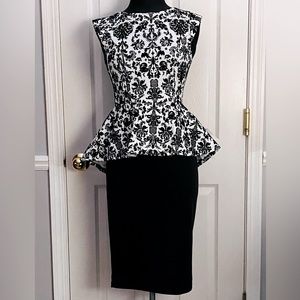 Black & White Peplum Top Dress